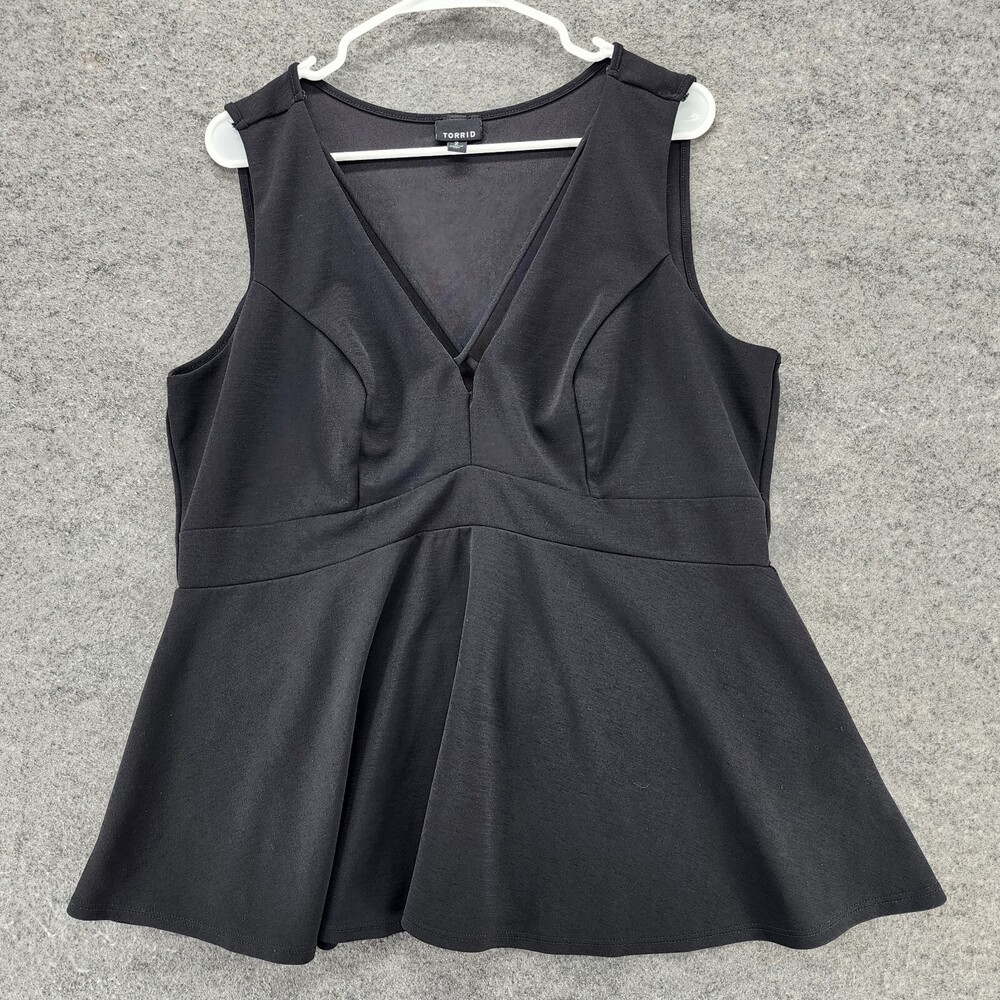 Torrid Shirt Womens 2X Sleeveless V Neck Black